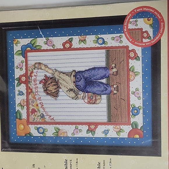 Bucilla Mary Engelbreit Cross Stitch "Anything Is Possible" - Picture 2 of 6
